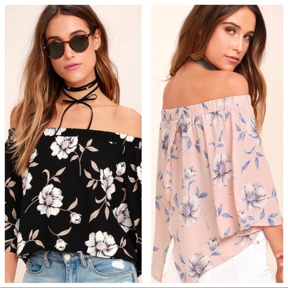Floral Split Back Off Shoulder Top - Picture 7 of 7